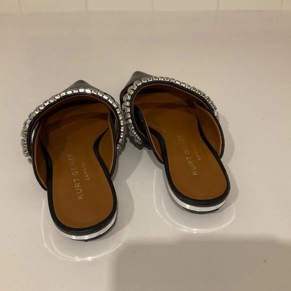 Kurt Geiger leather and rhinestone black flats - Picture 2 of 3
